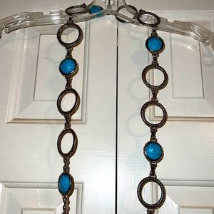 Vintage Lane Bryant Turquoise Chain Belt 3x